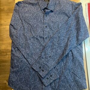 Neiman Marcus Navy Floral Button Down Shirt
